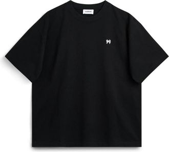 Soulland KAI Geborduurde Strik T-Shirt - Heren - T-shirts - Zwart - M/L - Katoen - Tops