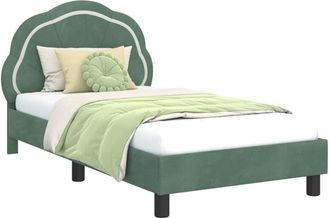 vidaXL Cama Para Ni&ntilde;os Con Cabecero Verde Mar 80 X 160 Cm Terciopelo Vidaxl