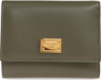 Dolce & Gabbana Leren Portemonnee met Appliqu&eacute; - Dames - Portefeuilles - Groen - ONE Size - Leer - Accessoires