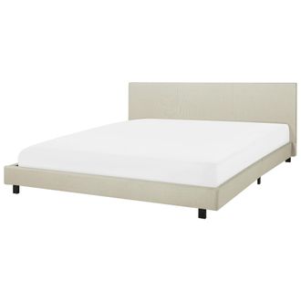 Beliani Cama De Agua Moderna Con Colch&oacute;n De Tela Beige 180 X 200 Cm Albi