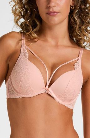 Hunkem&ouml;ller Isadora Lace Underwire Push Up Bra in Blossom at Nordstrom, Size 32E