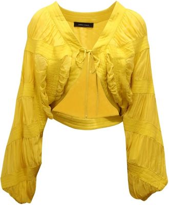 Emma & Gaia Dames, Tops, Geel, Maat: XS Viscose