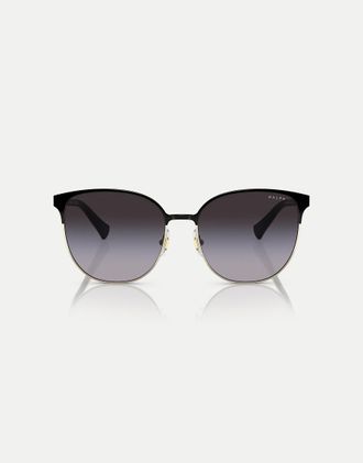 Ralph Lauren Ra4140 - Occhiali da sole rotondi oro pallido lucido con lenti marroni