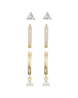 Adornia Adornia 14K Plated Cz Earring Set