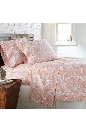 Southshore Fine Linens Perfect Paisley Printed Sheet Set in White W/Coral Haze Paisley at Nordstrom Rack, Size Full