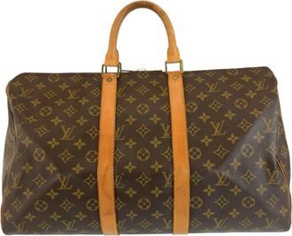 Louis Vuitton Brown Pvc Leather Boston Bag (Pre-Owned)