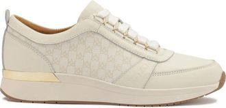 Kazar Dames witte en beige sneakers - Dames - Sneakers - Wit - 37 EU - Leer - Schoenen