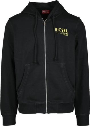 Diesel Black Zip-Up Crewneck Sweatshirt