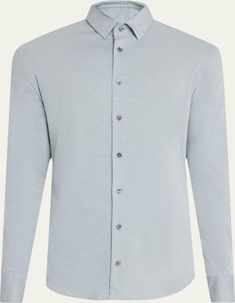 Giorgio Armani Mens Flex Tortona Cotton Jersey Sport Shirt