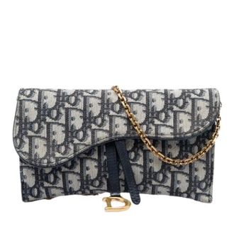 Dior Pre-owned Wallet on Chain - Dames - Pre-owned - Blauw - Maat: ONE Size