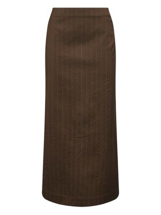 Uma Wang pinstripe button skirt - Brown
