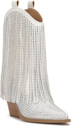 Jessica Simpson Paredisa Fringe Western Boot in White 04 at Nordstrom Rack, Size 9.5