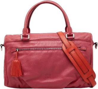 Loewe Pre-owned Handbags, female, Pink, Size: ONE SIZE Pre-owned Leather Handbag