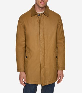 Cole Haan Mens Coated Cotton Barn Coat - Beige Size Medium
