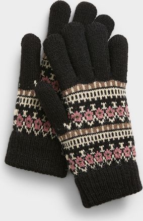 Simons Womens Nordic jacquard gloves