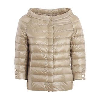 Herno Winter Jackets, female, Beige, Size: 4XL Lightweight Down Jacket