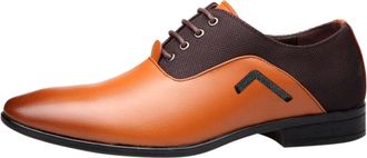 Generic Pu Leather Dress Shoes Men, Smart Shoe Lace Up Formal Business Shoes Pointed Toe Oxfords Shoe Breathable Dress Loafers Low Sole Casual Loafer Fashion-