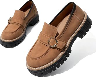 Generic Loafers Shoes for Women,Womens Orthopedic Platform Loafers for Women, Slip On Low Top Leathe Loafer with Arch Support Wide Fit Lightweight Business Wa