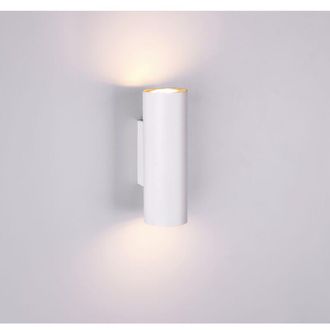 Trio Leuchten L&aacute;mpara De Pared Cil&iacute;ndrica Blanca Marley Luz Doble Arriba Y Abajo Trio Lighting
