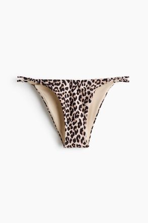 H&M Cheeky Tanga-Bikinihose - Hellbeige/Leopardenprint