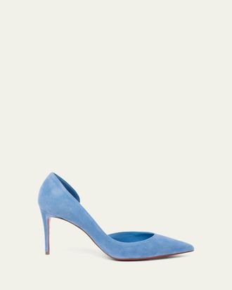 Christian Louboutin 85mm Iriza Suede Half-dOrsay Pumps