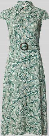 Apricot Midikleid aus Viskose-Mix mit Leinen-Anteil in Gruen, Gr&ouml;&szlig;e XXL