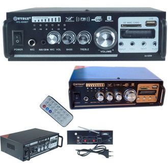 Trade Shop Trade Shop Traesio - Amplificatore Audio Stereo 2 Canali Bluetooth Microfono Usb Sd Mp3 Karaoke 806bt