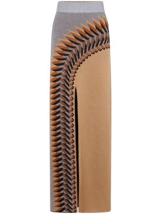 Paco Rabanne Gonna lunga jacquard - Grigio