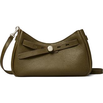 Tory Burch Romy Zip Top Leather Crossbody Bag in Leccio at Nordstrom