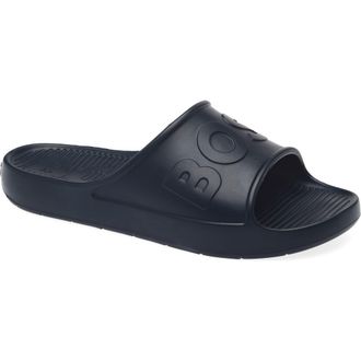BOSS Darian Slide Sandal in Dark Blue at Nordstrom Rack, Size 12Us / 11Uk