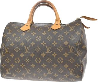 Louis Vuitton Speedy Monogram Canvas Brown Leather Handbag (Pre-Owned)