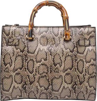Liu Jo Brown Logo Python Print Tote Bag