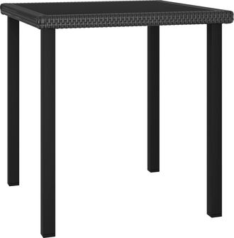 vidaXL Mesa De Comedor Para Jard&iacute;n Rat&aacute;n Sint&eacute;tico Negro 70x70x73 Cm Vidaxl