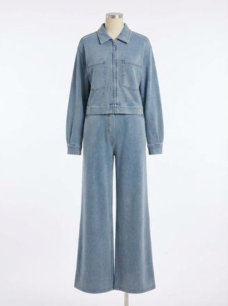 Z Supply Heritage Knit Denim Jacket In Ocean Air Indigo