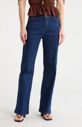 Sanctuary Retro High Waist Wide Leg Jeans in Blue Rinse at Nordstrom Rack, Size 24