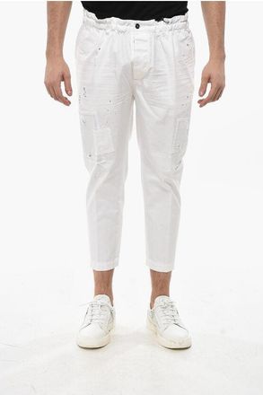 Dsquared2 4-Pocketed Cotton Pants with Patches size 52