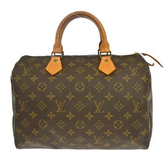 Louis Vuitton Speedy Handbag Monogram Canvas Brown Canvas Handbag (Pre-Owned)