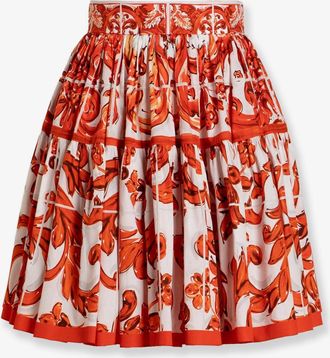 Dolce & Gabbana Gonna in cotone con stampa Maiolica - DOLCE & GABBANA - gender_Woman