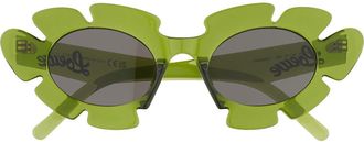 Loewe 47mm Tinted Oval Sunglasses in Shiny Light Green /Smoke at Nordstrom