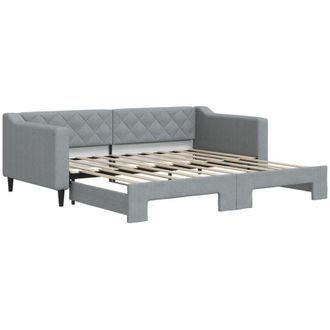 vidaXL Sof&aacute; Cama Nido Tela Gris Claro 90x190 Cm Vidaxl