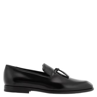 Ferragamo Smooth Leather Tassel Loafers, Size 7 EEE