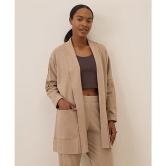 Pact Organic Cotton Airplane Wrap Cardigan in Sesame Heather at Nordstrom, Size X-Small