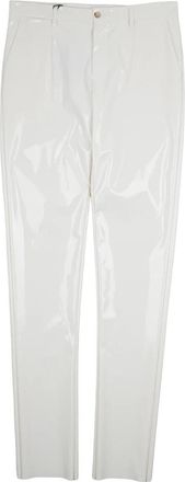 Dolce & Gabbana Slim-fit Chinos - Heren - Slim Fit Broeken - Wit - XL - Leer - Broeken