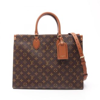 Louis Vuitton Brown Coated Canvas Leather Handbag Tote Bag (Pre-Owned)