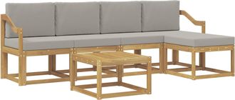vidaXL Conjunto De Sof&aacute;s De Exterior 6 Uds. Blanco Y Gris Claro Vidaxl