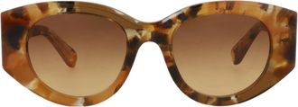 Chlo&eacute; Round-Frame Recycled Acetate Sunglasses