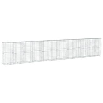 Berkfield Home Gabion Basket with Cover 1150x100x200 cm Galvanised Iron in Silver | Size: 1150 x 100 x 200 cm