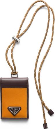 Prada Portacarte con logo - Arancione