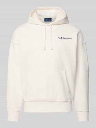Polo Ralph Lauren Relaxed Fit Hoodie mit Label-Stitching und K&auml;nguru-Tasche in Weiss, Gr&ouml;&szlig;e XXL