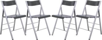 Leisure Mod Menno Modern Acrylic Folding Chair, Set of 4